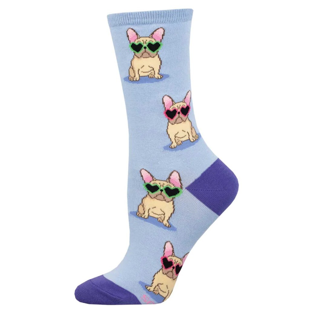 Women's French Bulldog socks Socksmith 'Frenchie Fashion' quality dog lover gift