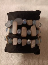Three Assorted Colored Beaded Stretch Bracelets