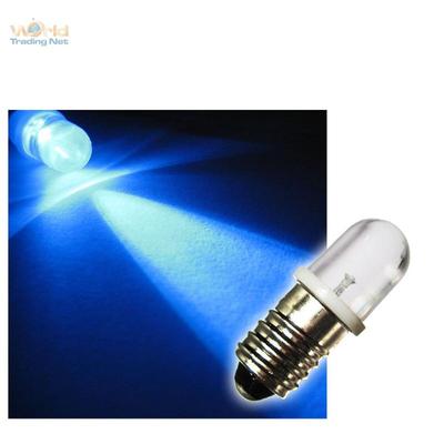 10 E10 LED-Lampen Schraubsockel BLAU 12V DC LEDs BIRNE