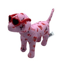 Victoria's Secret Pink Collectible Dog Plush Valentine Red Heart Glasses 9" NEW