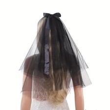 Black Lace Veil Bridal Wedding Veils Creative Cathedral Tulle Sheer Wedding V...