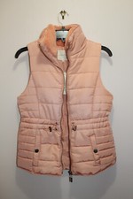 COPPER KEY GIRLS PUFFER VEST FULL ZIP QUILTED MUTED CLAY PINK SIZE L