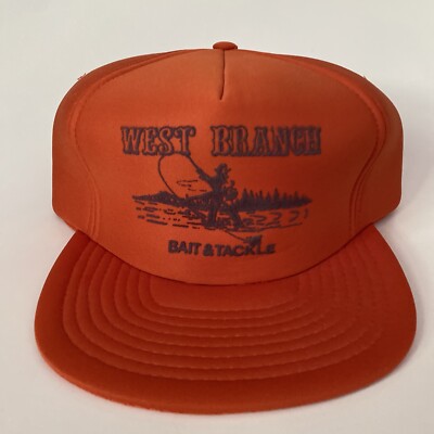 West Branch Bait Tackle Trucker SnapBack Foam Hat Orange New