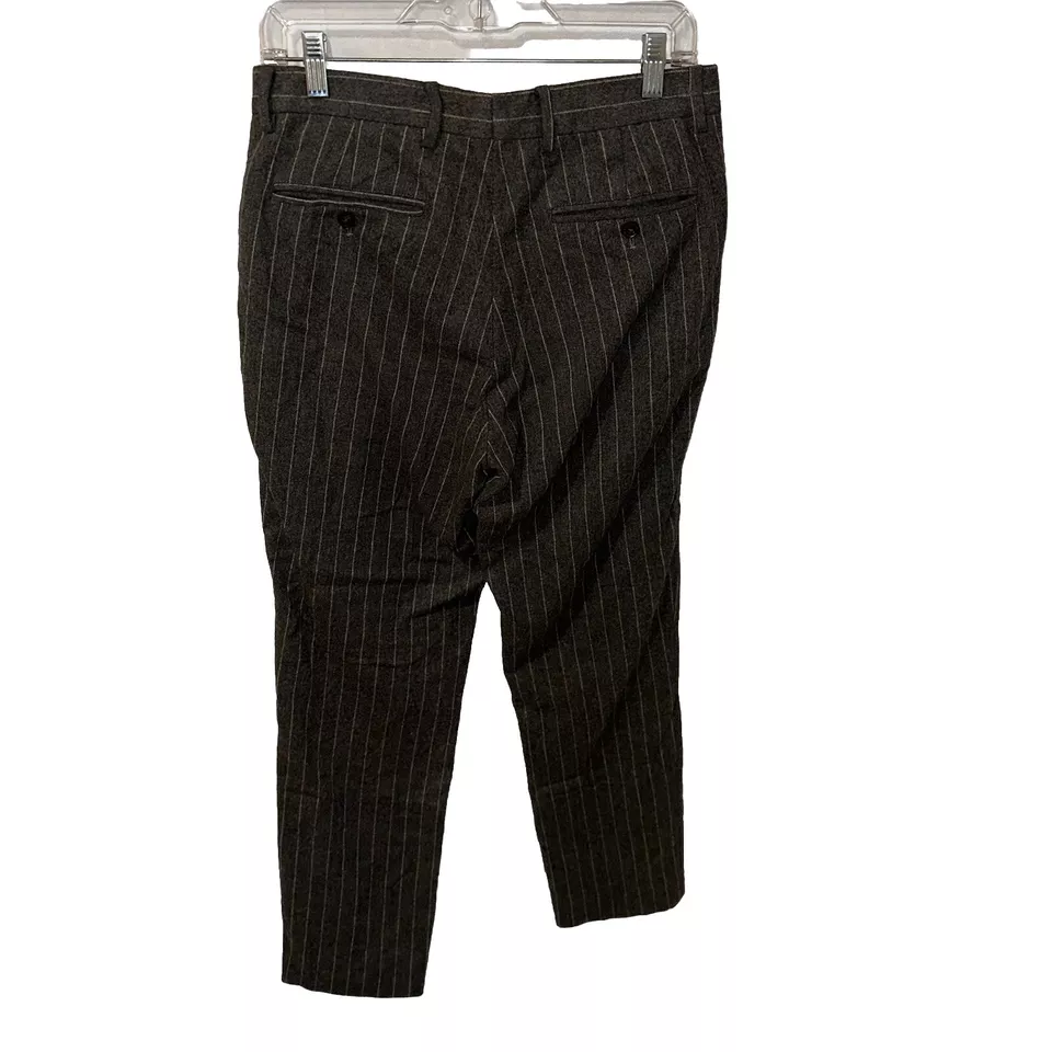 Vintage Polo Ralph Lauren Wool Cashmere Blend Pants Sz 30x29 Gray Striped - Image 2 of 4