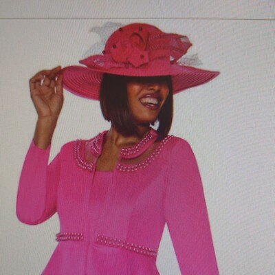 GMI Designer Hat Hot Pink Tone Mesh Net & Beaded accent Loop  display picture 1