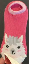 Juncture Women's Sock Shoe Liner Size 5-9  * Pink Llama pattern *