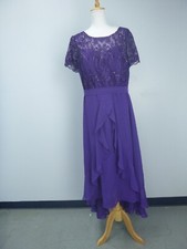 JJ's House Purple A-line Lace and Chiffon Formal Dress Sz 18W 269038 Sweatheart