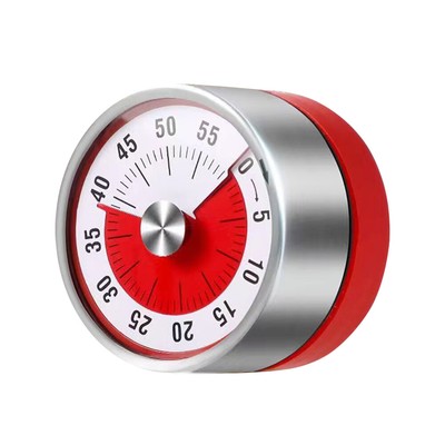 Mechanical Kitchen Timer 60min Countdown Cooking Reminder Visual Magnetic Alarm