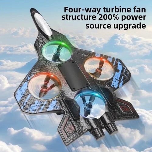 Remote Control Foam Fighter Plane Toy for Boys Children Gliding Aircraft Model - Picture 4 of 8