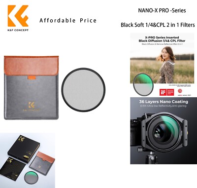 K&F Concept 95mm Black Diffusion 1/4&CPL in HD Lens Filter
