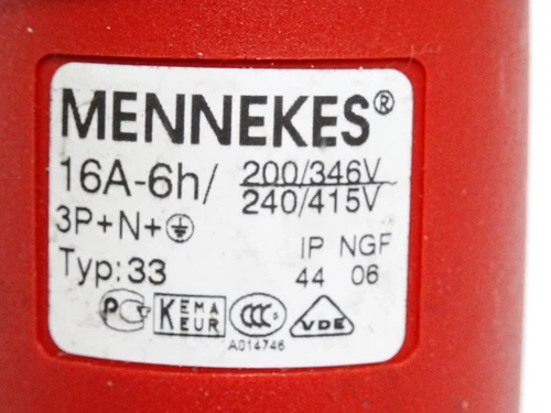 Mennekes 16A-6h Typ 33 CEE-Stecker - Bild 4 von 4