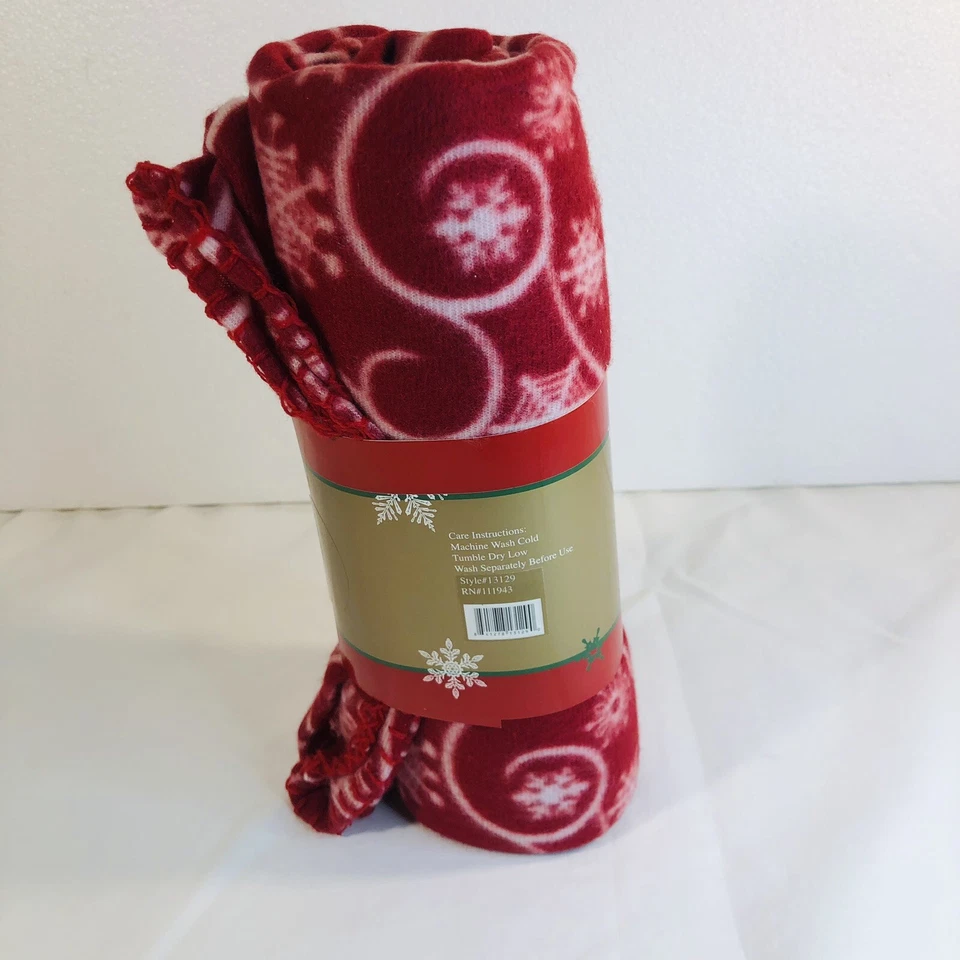 Cobertor de flocos de neve vermelho Natal/Namorados macio e aconchegante para férias 50”x60” - Imagem 3 de 4