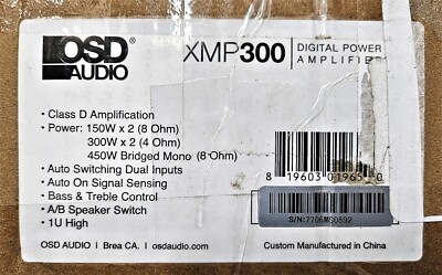 OSD XMP300 300W Digital Stereo Power Amplifier Class D, Dual