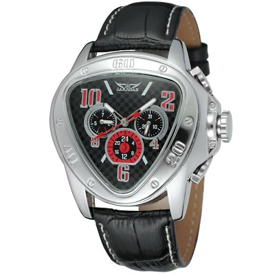 Men Triangle Racing Dial Date/Week/24Hours Auto Mechanical Watch