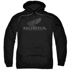 Honda Hoodie Distressed Vintage Grey Wing Black Hoody