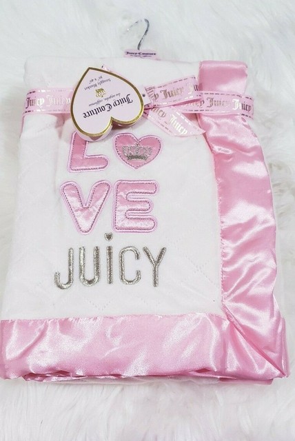 Juicy Couture Baby Girl Cream Ivory Blanket Gold Heart ...