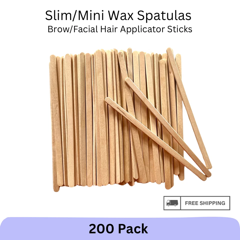 Eyebrow Waxing Spatulas Sticks (x200) Vanity UK Slim Salon Facial Wax Applicator