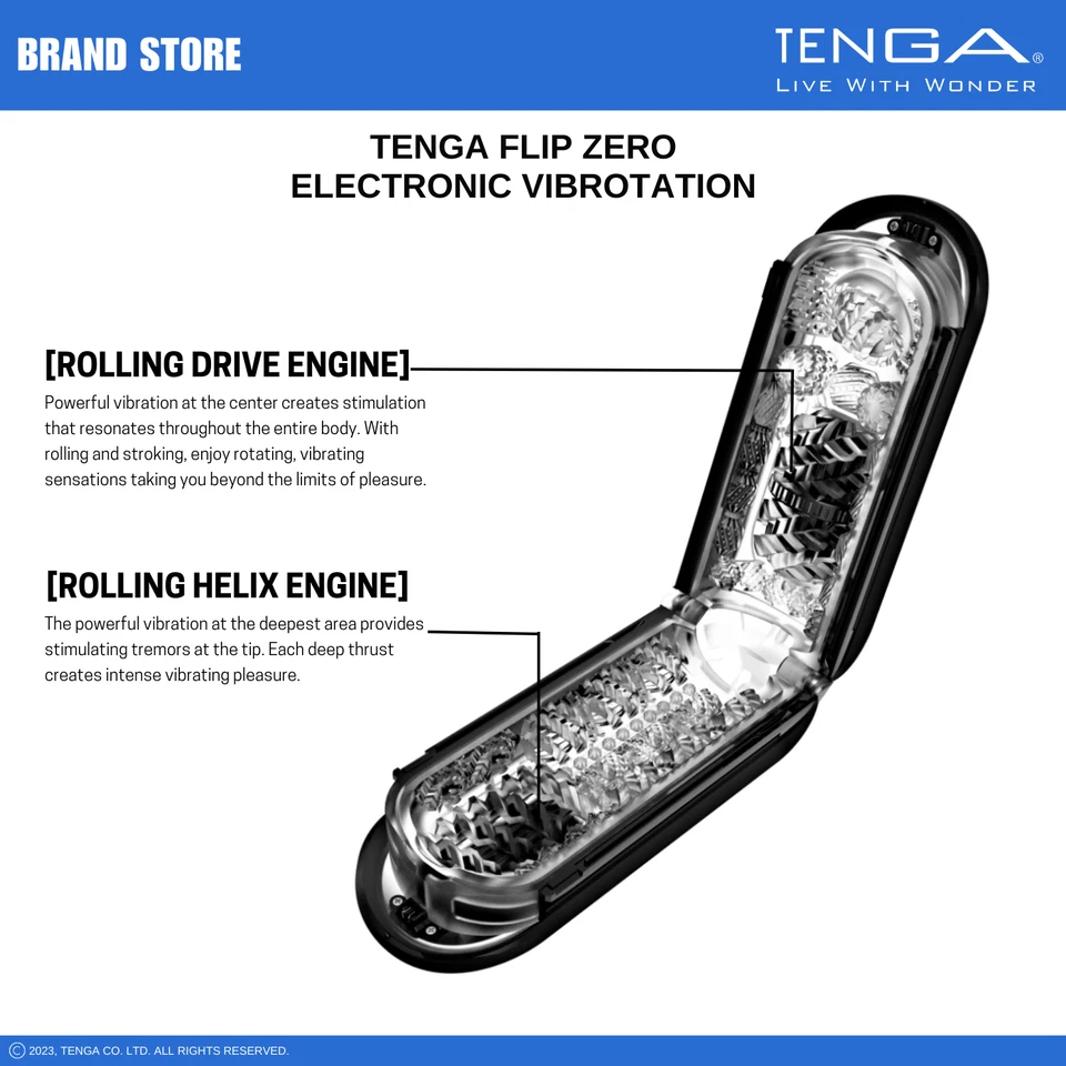 TENGA FLIP 0 EVR Reusable Male Masturbator w/Rotational Stimulation & Vibration - Image 4 of 4