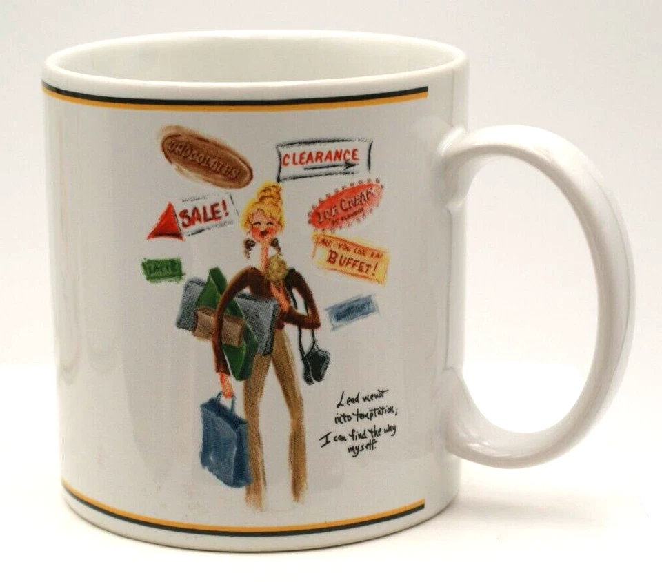 Juego de 4 tazas/tazas de café de gres Glamour para niñas Sakura divertido dicho caprichoso Foto 3 de 4