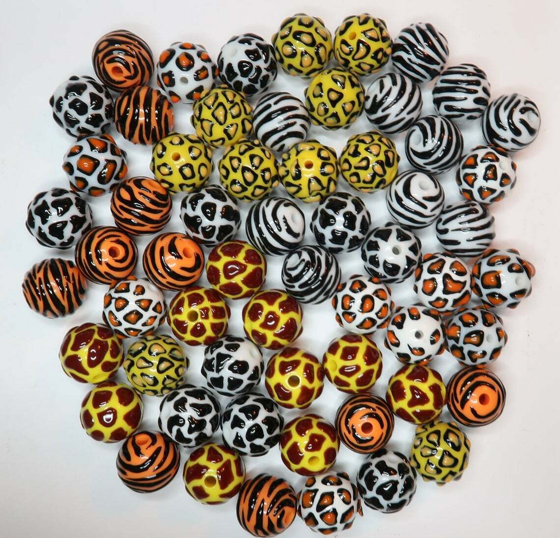 Animal Print Beads for Jewelry Making Tiger Leopard Round 30pcs Mix 18 mm DIY eBay