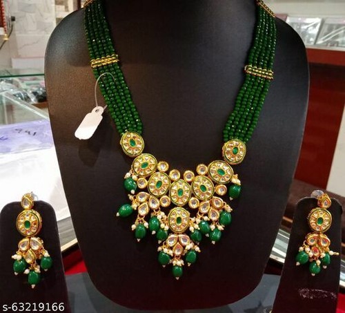 Most Beautiful Kundan Green Crystal 