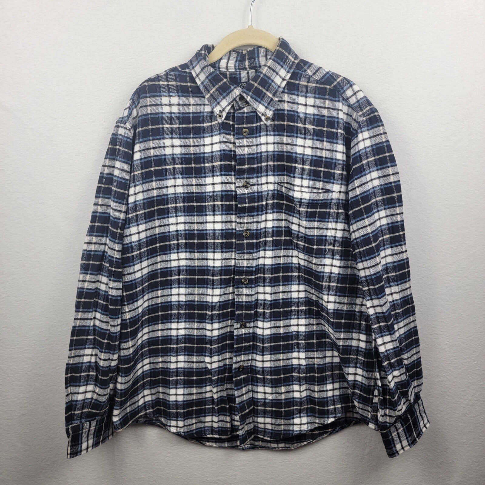 John Bartlett Consensus White/blue Button-up Long… - image 1