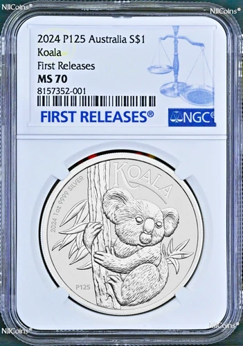 2024 P Australia Silver Koala NGC MS 70 $1 1 oz Coin FR King Charles III Effigy