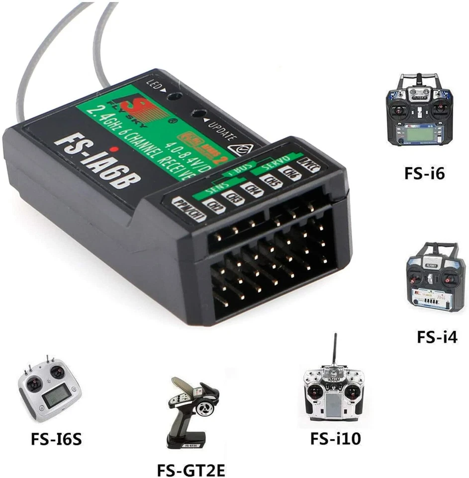 FlySky FS-iA6B 2,4G 6-Kanal-Empfänger mit iBus-Port, kompatibel mit Flysky i4,  - Bild 4 von 4