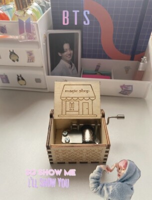 Magic Shop BTS, Tiny Wooden Music Box Hand-cranked Merch Christmas Birthday Gift