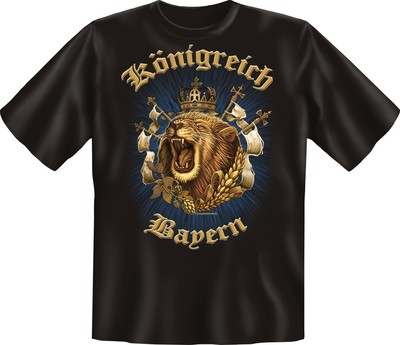T-Shirt Fun Shirt Löwe Bavaria Allgäu Königreich Bayern S - XXXL