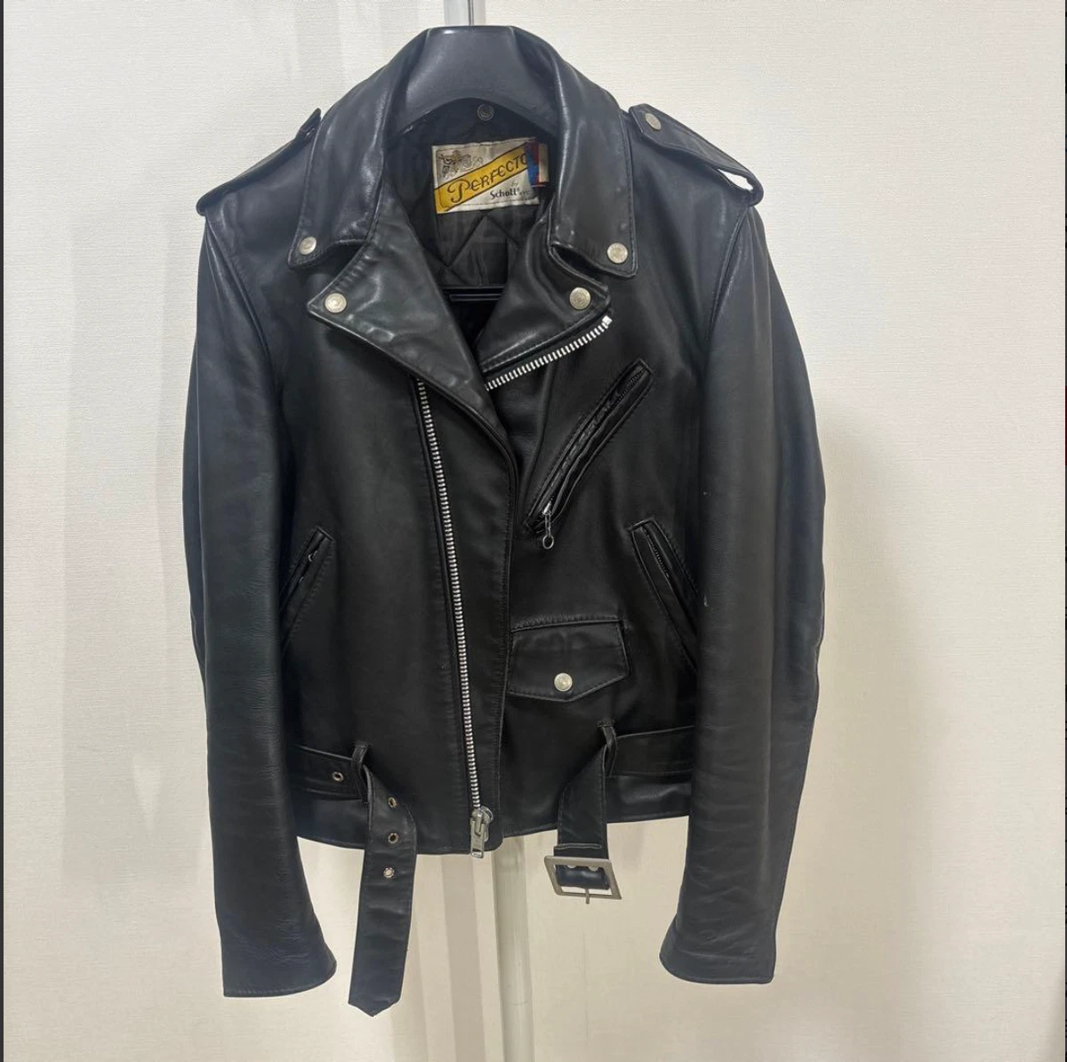 Chaqueta Doble Rider Schott Perfecto 618 Negra Hecha en EE. UU. Talla 36