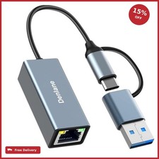 USB 3.0 to Ethernet Adapter with Dual Connectors 1000Mbps