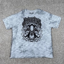 Affliction Shirt Mens 4XL Gray Live Fast Graphic Crewneck Short Sleeve