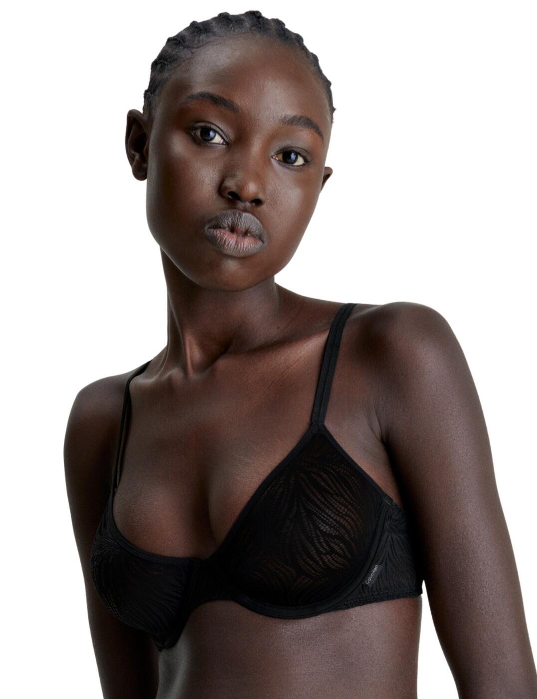 Calvin Klein Sheer Marquisette Unlined Demi Bra Underwired Lingerie 000QF7103E