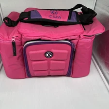 6 Six Pack Fitness Mini Innovator Meal Prep Cooler Gym Bag Bright Neon Pink RARE