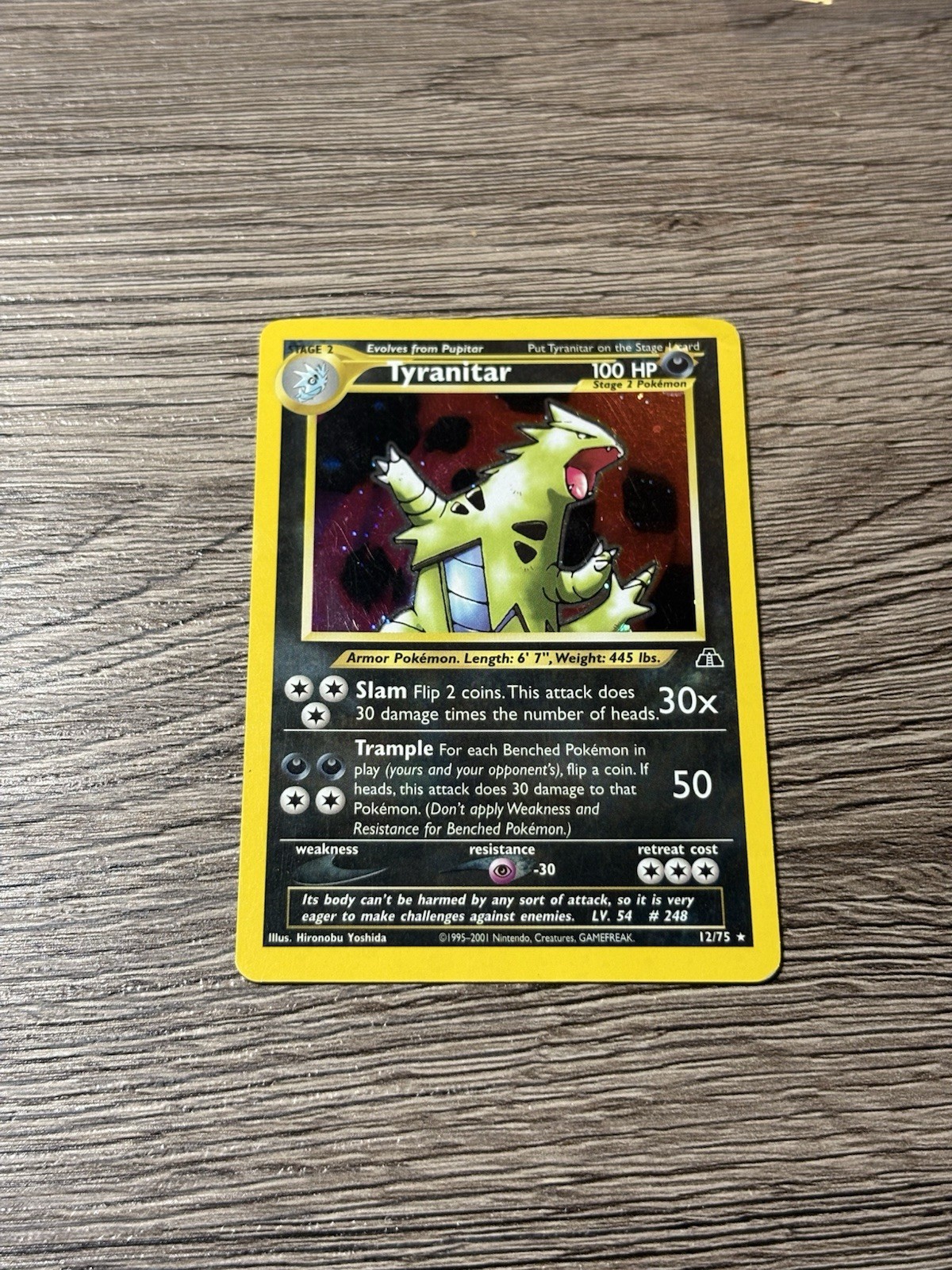 Pokémon TCG Tyranitar Neo Discovery Holo Card 12/75 LP/MP Condition