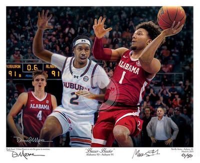 #ad #ad ALABAMA BASKETBALL MARK SEARS AUTOGRAPHED DANIEL MOORE BUZZER BEATER PRINT $84.99