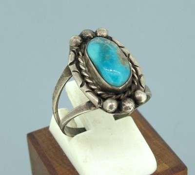 Authentic Vintage Navajo Royston Turquoise Sterling Silver Ring Size 8.5