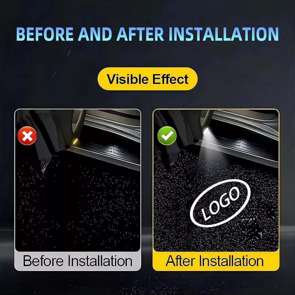 Luces de sombra fantasma cortesía charco puerta LED HD 4 piezas para Toyota Highlander Foto 3 de 4