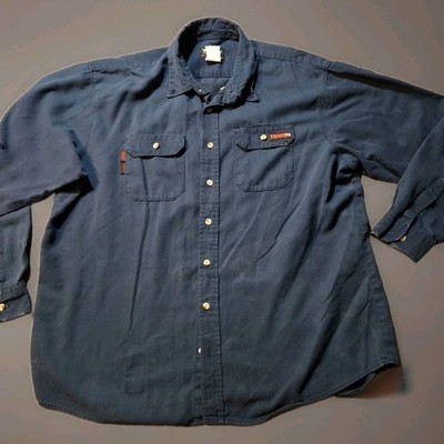 Tecgen Blue FR Flame Resistant 2112 Long Sleeve Work Shirt Mens 2XL