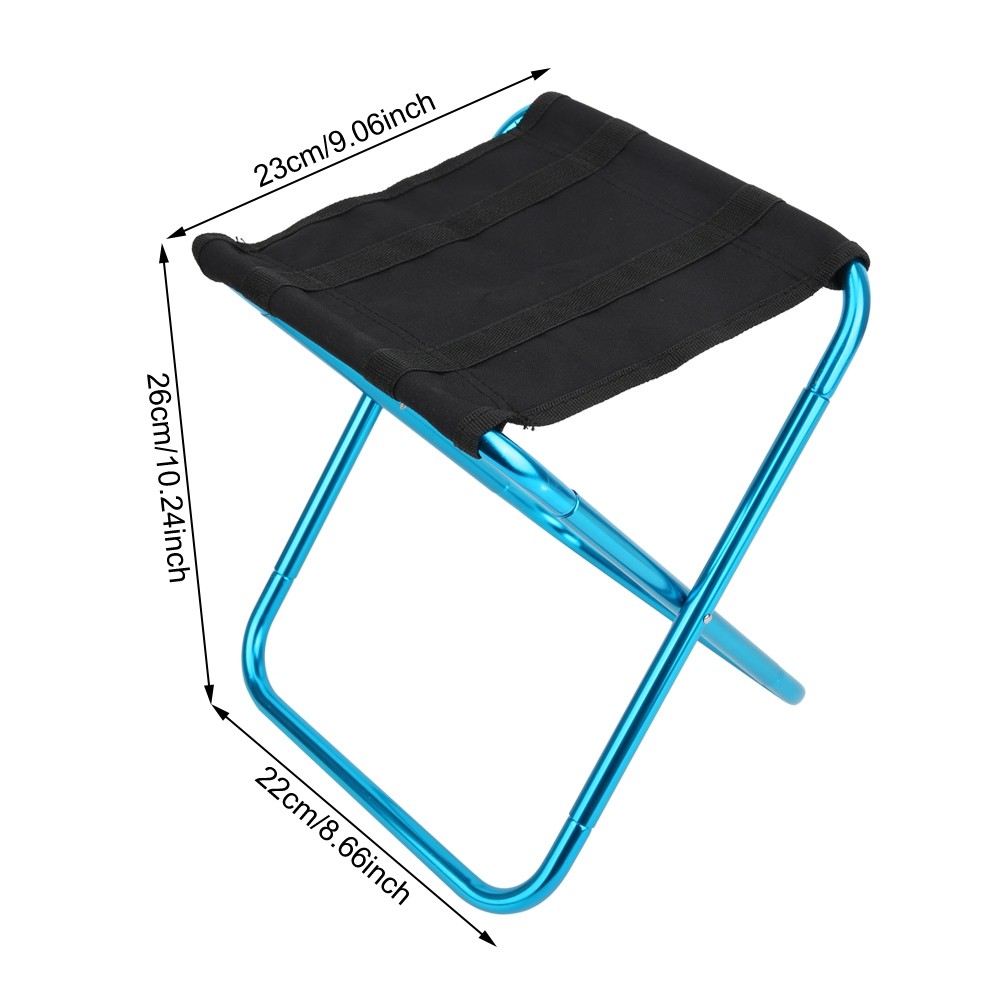 Blue Outdoor Mini Folding Stool Portable Camping Aluminum Alloy Foldable Chair