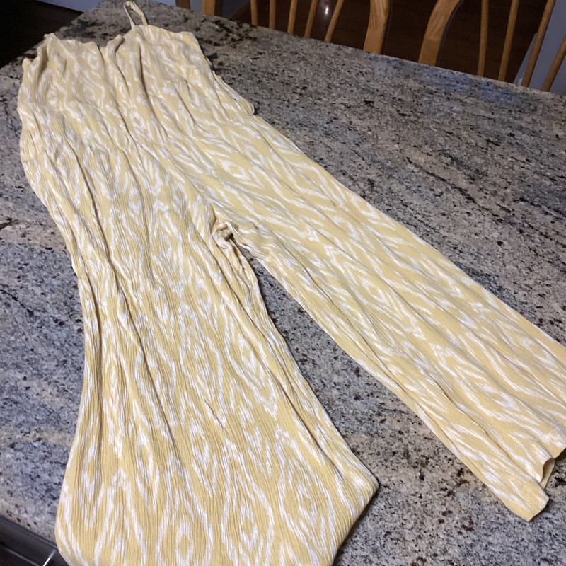 O'NEILL Girls Yellow Printed Adjustable Strap Beach Jumpsuit  Size XL