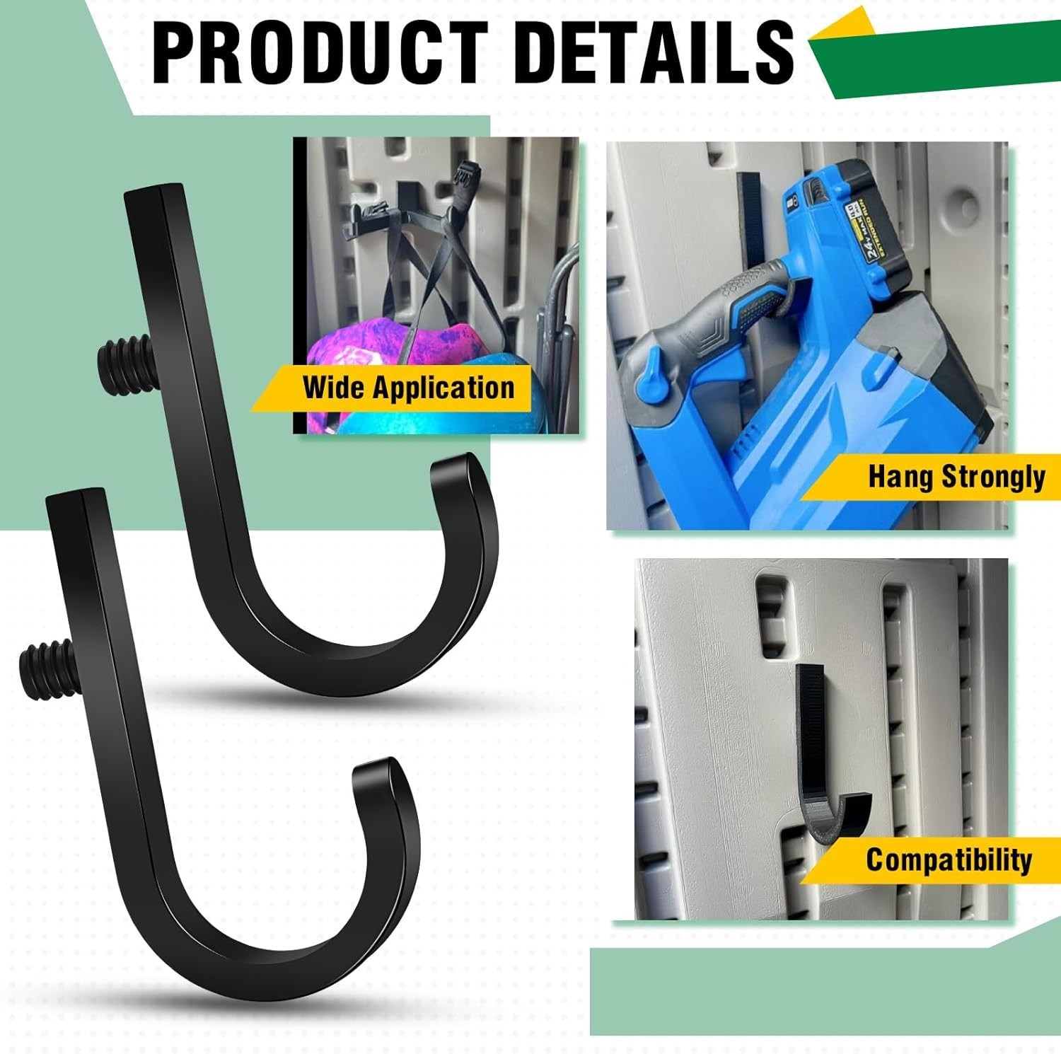 4 Pack Storage Shed Hooks Compatible with Suncast/Crafstman, Storage Shed Shelve