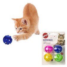 SPOT Slotted Balls Cat Toy - Interactive Toys for Indoor 1.5 in, Multi