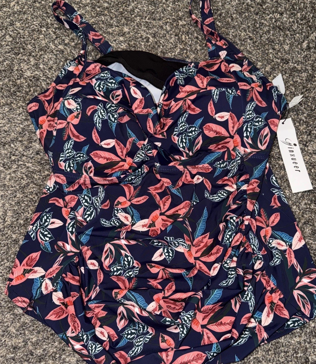 Tankini Swimsuit TOP Swim Pinkflower  22W New with Tags
