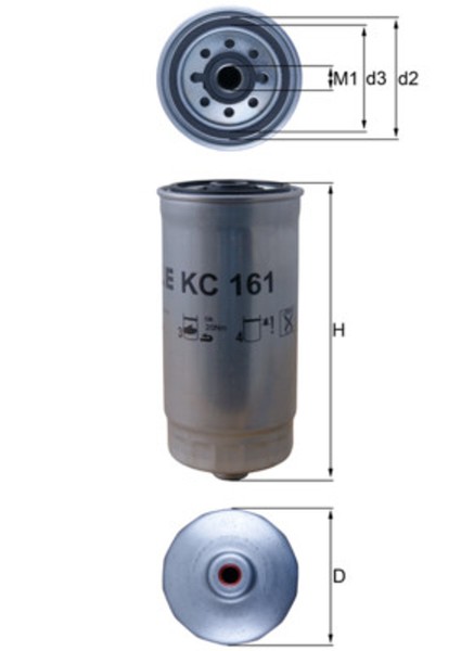 Kraftstofffilter Mahle KC 161 Anschraubfilter FüR Mascott Renault 79Mm M16X1,5-image