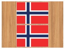 Norwegian Flag x2 All Weather Vinyl Sticker/Decal Multiple Sizes Nynorsk Norway