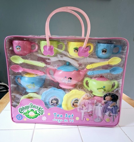 HTF Rare Cabbage Patch Kids Doll Tea Party 15pc Tea Set Toys R us 2003 New Open - Picture 4 of 9