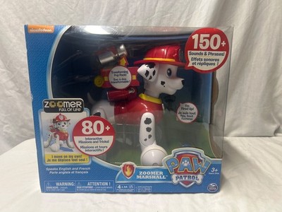 ZOOMER MARSHALL Paw Patrol Interactive Fire Fighter Pup Sounds Phrases Eng & Fre