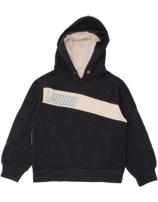 Puma Jungen Grafik Hoodie Pullover 7-8 Jahre Small Navy Blau Colourblock BI06
